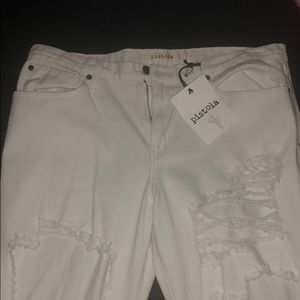 White ripped boyfriend jeans